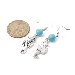 4 Pairs 4 Styles Synthetic Turquoise Beaded Dangle Earrings&nbsp;EJEW-JE05496-S