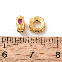 Brass Micro Pave Cubic Zirconia European Beads&nbsp;KK-A254-29G