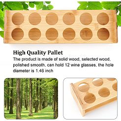 12-Slot Wooden Shot Glass Tray Holders&nbsp;ODIS-WH0027-031