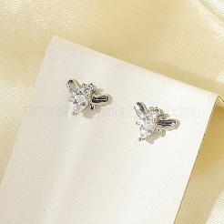 Brass Micro Pave Clear Cubic Zirconia Stud Earrings&nbsp;EJEW-R016-26P-11
