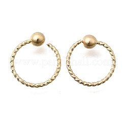 Brass Ball Captive Bead Nose Ring&nbsp;AJEW-G075-01G-01