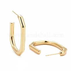 Rack Plating Brass Rectangle Stud Earrings&nbsp;EJEW-I265-10G