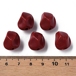 不透明なアクリルビーズ  ナゲット  暗赤色  16.5x15x13.5mm  穴：2.5mm  約29個/43g&nbsp;LS-MACR-S373-140-A01