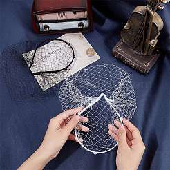 2Pcs 2 Colors Bridal Pearl Mesh Veil Cloth Hair Bands&nbsp;MRMJ-GF0001-50B