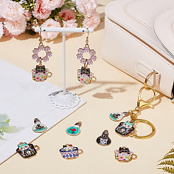 24Pcs 6 Styles Printed Alloy Pendants Sets&nbsp;FIND-AR0005-88