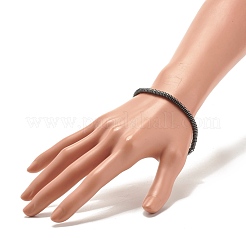 合成ヘマタイトディスクビーズストレッチブレスレット  男性女性のためのアクセサリー用原石ジュエリー  内径：2-1/4インチ（5.8cm）&nbsp;BJEW-JB07560