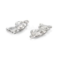 変色しない316サージカルステンレスペンダント  マウス  ステンレス鋼色  15x9x3mm  穴：1.2mm&nbsp;LS-STAS-C026-12P