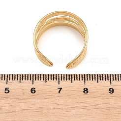 女性用304ステンレススチールカフオープンリング  ゴールドカラー  14mm  usサイズ8 3/4(18.7mm)&nbsp;RJEW-C161-01A-G