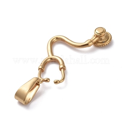 304ステンレスペンダント  エコーメーターの形状  ゴールドカラー  36~45x20~30x7mm  穴：10x4mm&nbsp;STAS-I127-097G