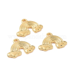 イオンプレーティング（IP）304ステンレススチールエナメルセッティング  レインボーチャーム  ゴールドカラー  14x19x1.5mm  穴：1.6mm&nbsp;STAS-F293-36G