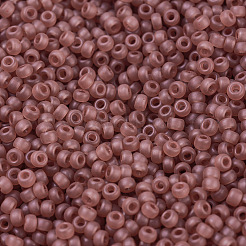 MIYUKIラウンドロカイユビーズ  日本製シードビーズ  11/0  （rr372)セミフロストベリー  2x1.3mm  穴：0.8mm&nbsp;SEED-X0054-RR0372