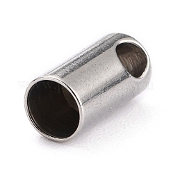 変色しにくい304ステンレススチールコードエンド  エンドキャップ  ステンレス鋼色  10x4.5mm  穴：2mm  内径：3.5mm&nbsp;STAS-H153-03A-P