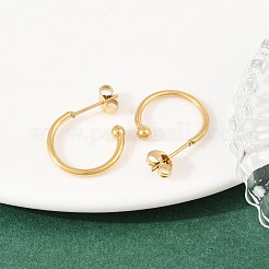 C-Shaped 304 Stainless Steel Stud Earrings&nbsp;EJEW-Z154-01G-02