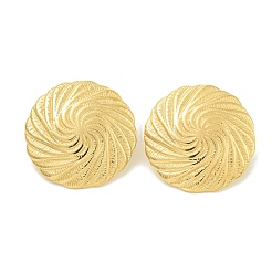 Ion Plating(IP) Flat Round 304 Stainless Steel Stud Earrings for Women&nbsp;EJEW-G400-32G