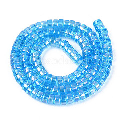 AB Color Plated Transparent Glass Beads Strands&nbsp;GLAA-T026-3x6mm-T07