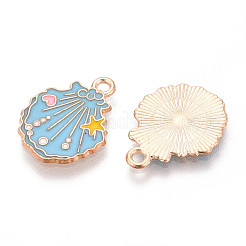 Marine Animals Alloy Enamel Pendants&nbsp;X-ENAM-T022-34H
