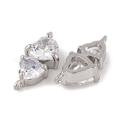Brass Micro Pave Clear Cubic Zirconia Pendants&nbsp;KK-L212-10P