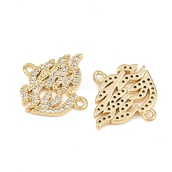 Brass Pave Clear Cubic Zirconia Connector Charms&nbsp;KK-L275-36G