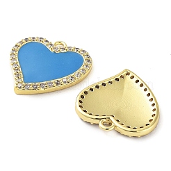 Brass Micro Pave Clear Cubic Zirconia Pendants&nbsp;KK-F871-05G