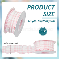 チロリアンテープ  タータン  洋服アクセサリー用  ピンク  1-5/8インチ（40mm）  約9.84ヤード（9m）/ロール&nbsp;SRIB-WH0011-354E