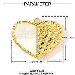 304 Stainless Steel Shell Pendants&nbsp;STAS-OY003-53G