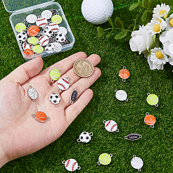 48Pcs 6 Styles Alloy Enamel Connector Charms&nbsp;ENAM-FH0001-90