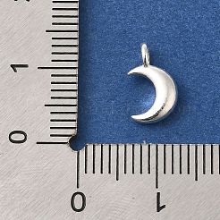 925スターリングシルバーチャーム  銀  三日月  10x6x3mm  穴：1.8mm&nbsp;STER-G043-05B-S