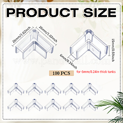プラスチック製の衝突防止保護コーナー  三角形  透明  26x26x15mm  溝：6mm&nbsp;FIND-WH0199-428C-02