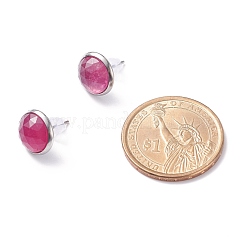 Natural Gemstone Dome/Half Round Stud Earrings for Women&nbsp;EJEW-JE04800