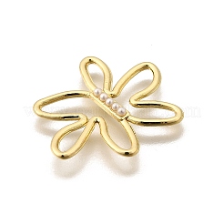 中空合金ペンダント  花のチャーム  プラスチック付き  ゴールドカラー  27x22.5x2mm&nbsp;FIND-U032-02G