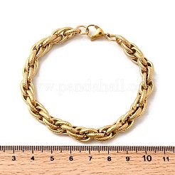 女性用304ステンレススチールメッシュチェーンブレスレット  PVD真空メッキ  22KGP本金メッキ  8-1/4インチ（21cm）&nbsp;BJEW-B140-02G