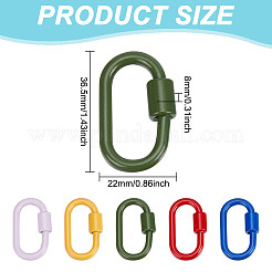 5Pcs 5 Colors Baking Paint Alloy Screw Locking Carabiners&nbsp;FIND-FI0001-12