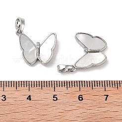 Double Butterfly Brass Micro Pave Clear Cubic Zirconia Pendants&nbsp;KK-B102-19P