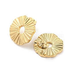 304ステンレススチールスタッドピアス  ドーナツ  18KGP本金メッキ  17x16.5mm&nbsp;EJEW-I290-07G