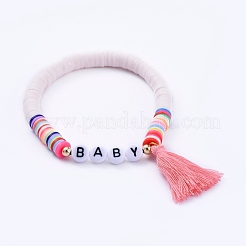 Handmade Polymer Clay Heishi Beads Stretch Bracelets&nbsp;BJEW-JB05086