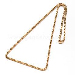 304ステンレススチール製ウィートチェーンネックレス  カニカン付き  ミックスカラー  23.7インチ（60.2cm）  1x3x5mm&nbsp;NJEW-O058-26