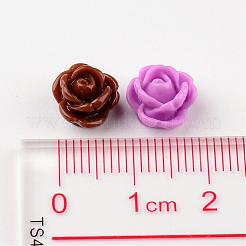 オペーク樹脂ビーズ  花バラ  ミックスカラー  9x7mm  穴：1mm&nbsp;CRES-B1029-M