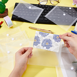 長方形の透明PPプラスチックファイルポケット50個  学校のホームオフィスの仕事のため  透明  115x160x0.5~7.5mm&nbsp;AJEW-FH0007-15