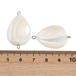 Natural Shell Teardrop Connector Charms&nbsp;STAS-D378-28P