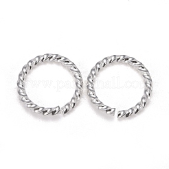 304ステンレススチールオープン丸カン  ツイストラウンド  銀  16ゲージ  10x1.3mm  内径：8mm&nbsp;STAS-F191-12S-D