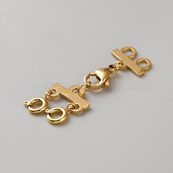 304ステンレススチールチェーンエクステンダー  重ね付け用留め具付き  18KGP本金メッキ  38mm&nbsp;STAS-WH20030-01G-01