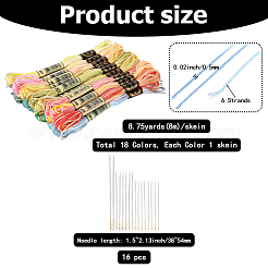 18 Skeins 6-Ply Polyester Embroidery Floss&nbsp;DIY-CY0002-44