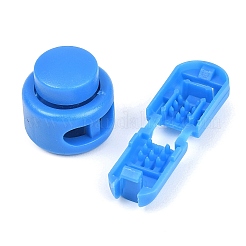 樹脂製コードロックとテールファイルクリップセット  服装アクセサリー  フラットラウンド  ブルー  17.5x18.5mm&nbsp;FIND-XCP0003-55