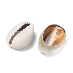 天然カウリーシェルビーズ  穴がない  淡いチソウ  17~20x10~12x5~6mm&nbsp;X-BSHE-O007-73