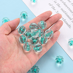 透明なアクリルビーズ  カボチャ  ターコイズ  17.5x16mm  穴：1.8mm  約183個/500g&nbsp;TACR-S154-19A-68