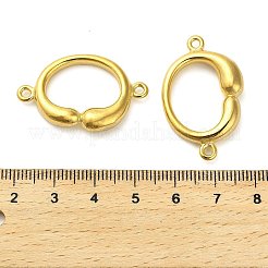 304ステンレススチール楕円リングコネクタチャーム  ゴールドカラー  21x33x6mm  穴：1.8mm&nbsp;STAS-D195-03G-02