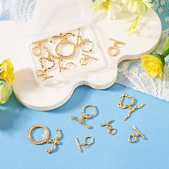 14Pcs 7 Styles Brass Toggle Clasps&nbsp;KK-TA0008-51