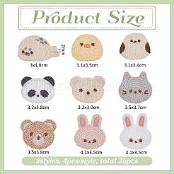 36Pcs 9 Styles Cartoon Polyester Computerized Embroidery Iron On/Sew On Patches&nbsp;PATC-FG0003-48
