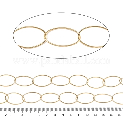 イオンプレーティング（IP）304ステンレスリンクチェーン  スプールで  ハンダ付け  18KGP本金メッキ  25x15x1mm  約32.81フィート（10m）/ロール&nbsp;CHS-A011-08G