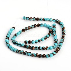 Assembled Bronzites and Synthetic Turquoise Beads Strands&nbsp;G-F250-01-8mm